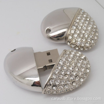 Carausb Heart can love u disk pendrive type gold silver creative flash memory waterproof usb sticks customized gift customizable